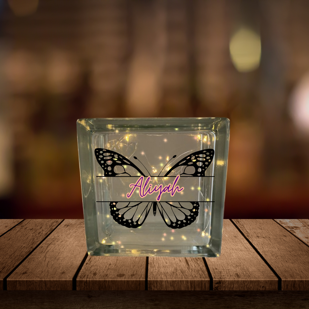 Custom Glass Block (String Lights Included)