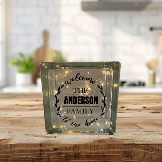 Custom Glass Block (String Lights Included)