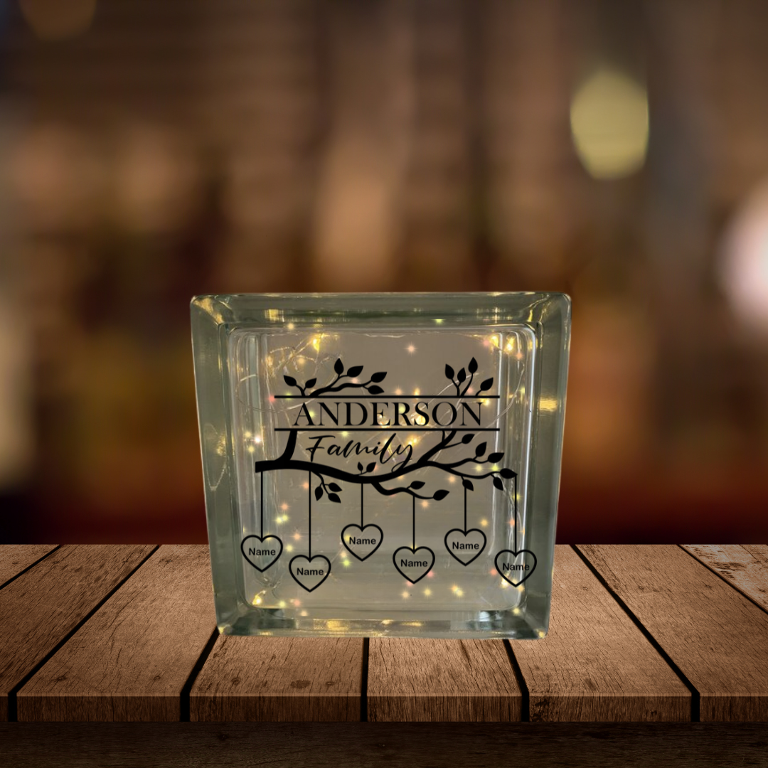 Custom Glass Block (String Lights Included)