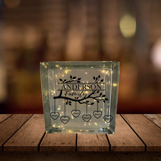 Custom Glass Block (String Lights Included)