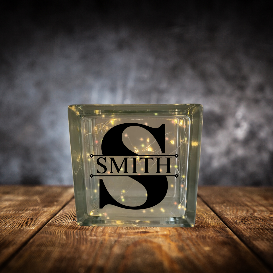 Custom Glass Block (String Lights Included)