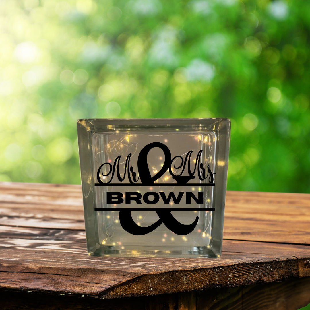 Custom Glass Block (String Lights Included)