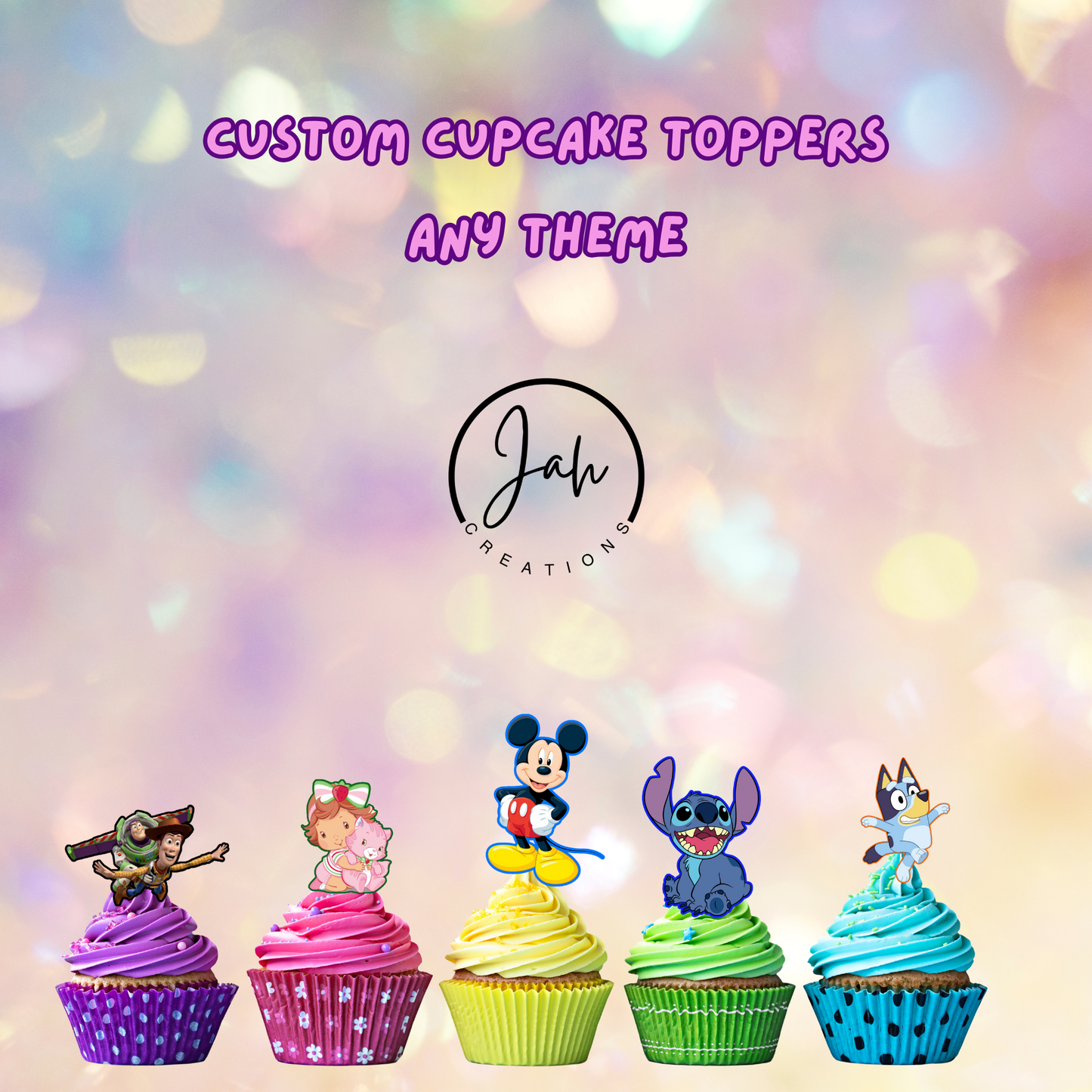 3D Custom Cupcake Toppers - ANY THEME