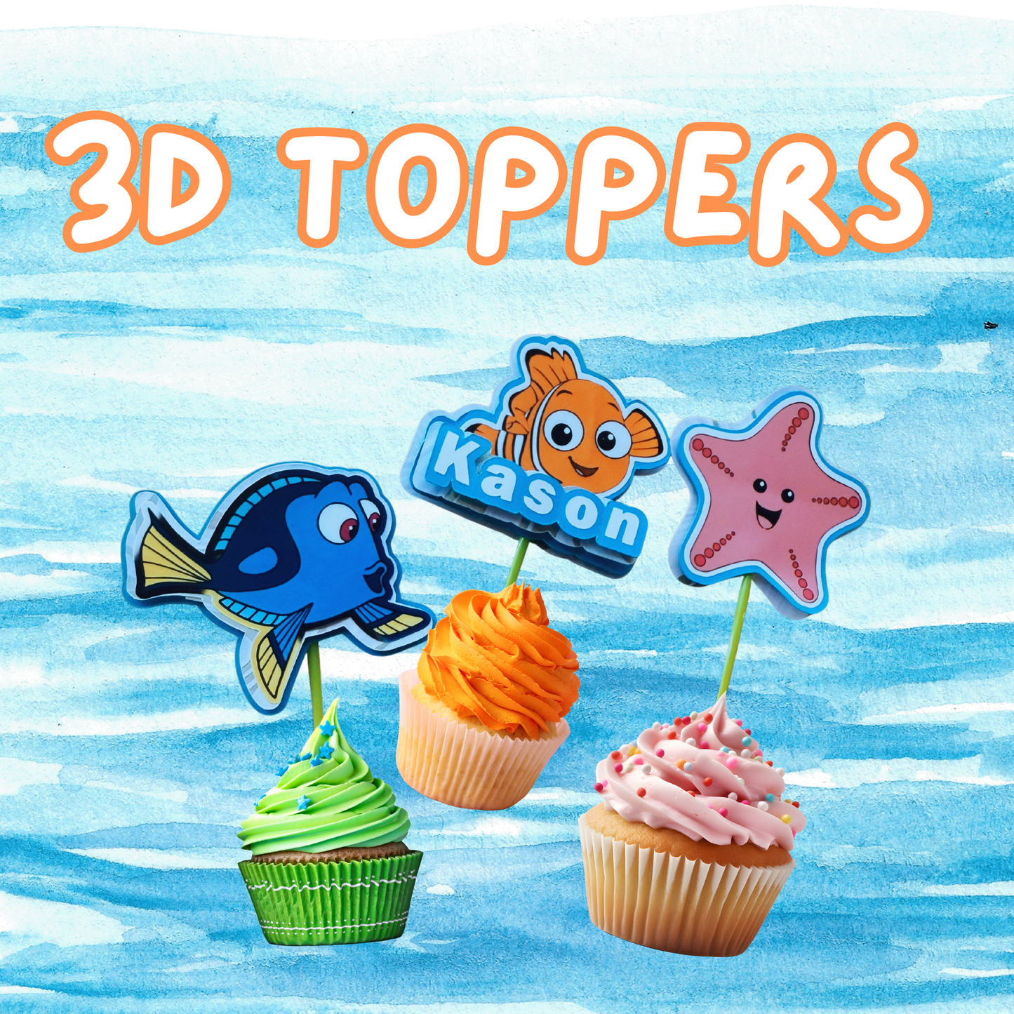3D Custom Cupcake Toppers - ANY THEME